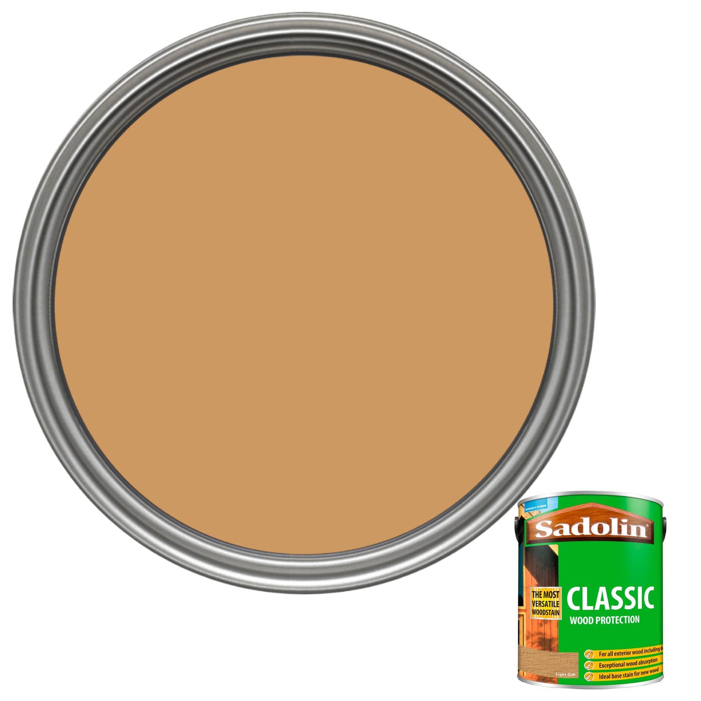 Sadolin Weatherproof Interior and Exterior Wood Stain - Light Oak