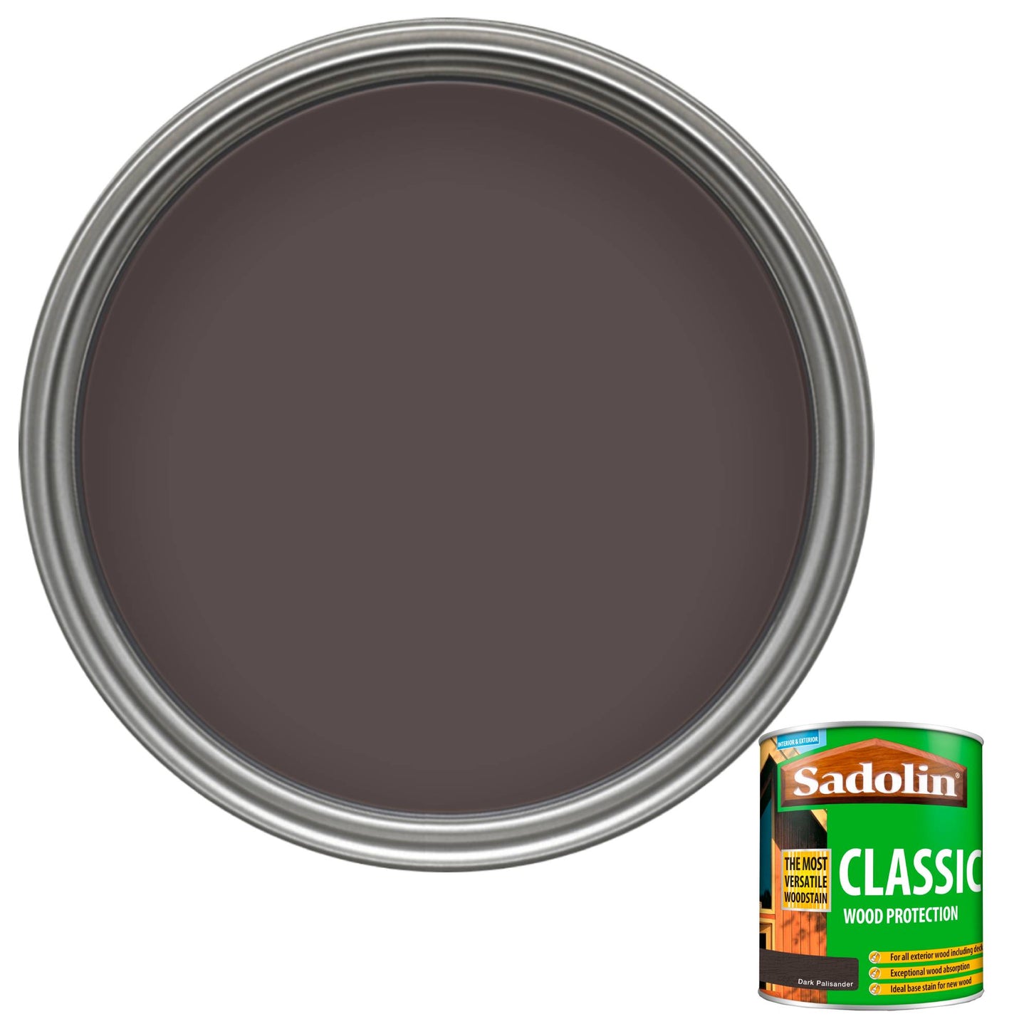 Sadolin Weatherproof Interior and Exterior Wood Stain - Dark Palisander