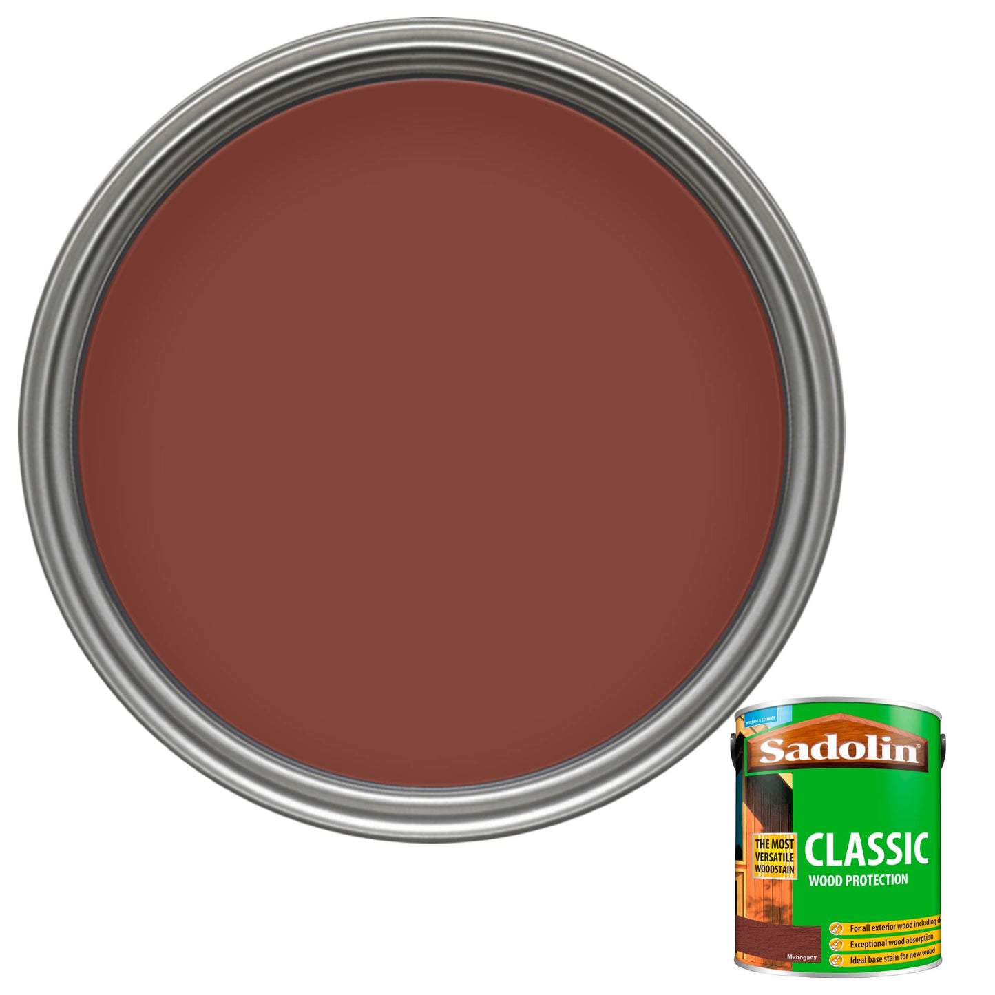 Sadolin Weatherproof Interior and Exterior Wood Stain - Mahogany