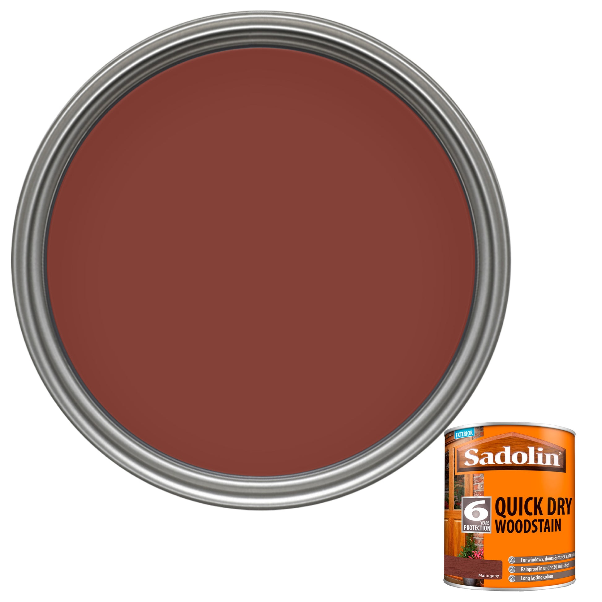 Sadolin Quick Dry Long-Lasting Exterior Woodstain with Six Year Protection - Mahogany