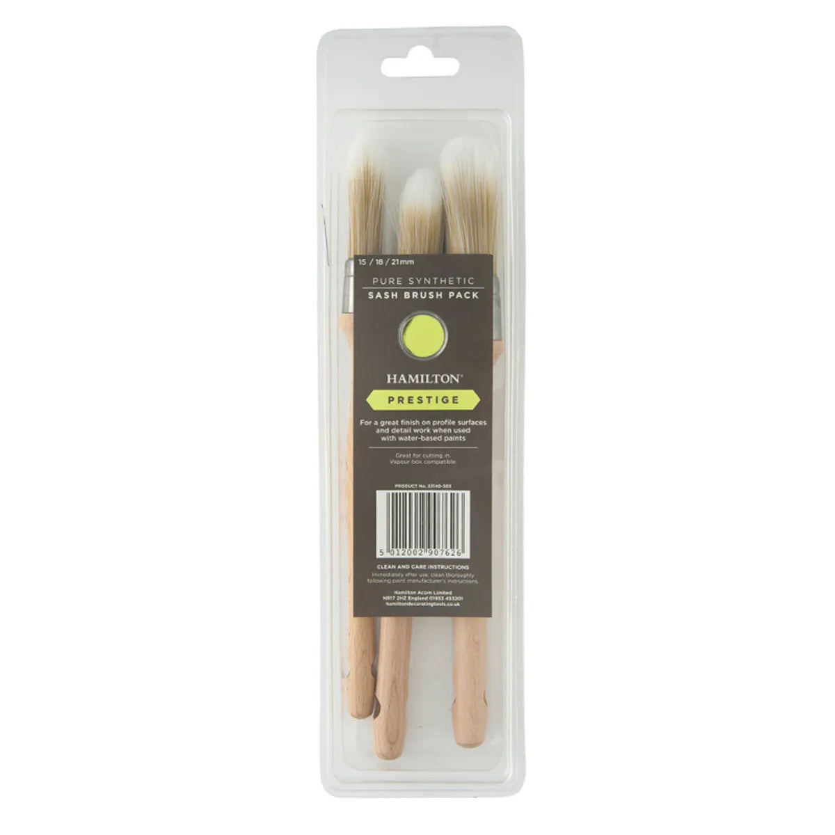 Hamilton Prestige Pure Synthetic Sash Brush - 3 Piece Set