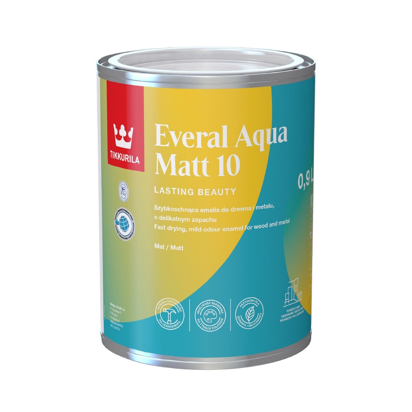 Everal Aqua Matt [10] Acrylic Enamel Paint - Tinted Colour